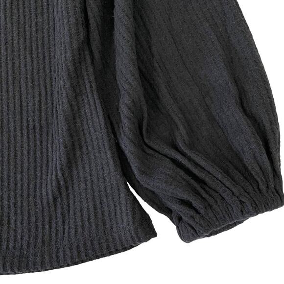 Lulus Jack of All Trades Cutout Back Waffle Sweater XS/Extra Small Black NWT USA - Picture 4 of 6